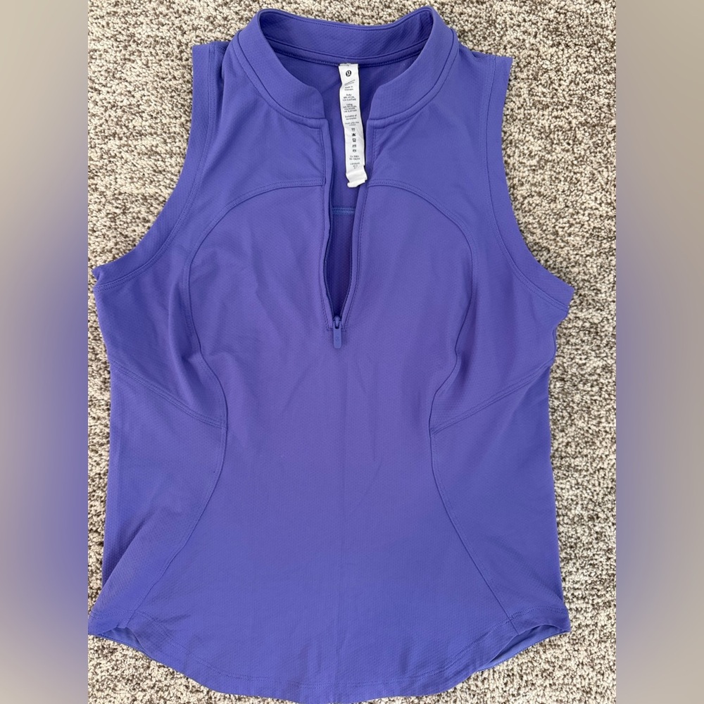 Lululemon Athletica Front Zip Mock Neck Tank